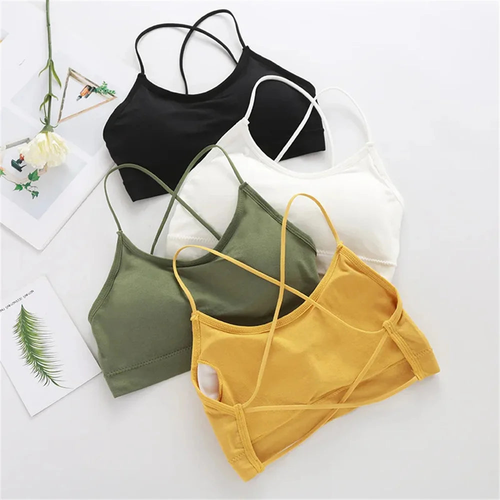 Conjunto de 3 unidades de Sujetador deportivo con tirantes cruzados para mujer, Sujetador deportivo para Yoga, Top para ombligo, Top de tubo para gimnasio y Fitness, sujetador Sexy de belleza transpirable en la espalda