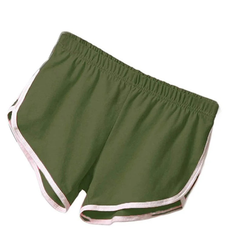 Pantalones cortos deportivos para mujer, novedad de verano 20224, pantalones cortos ajustados antivaciados de Color caramelo, pantalones cortos informales con cintura elástica para playa Correndo