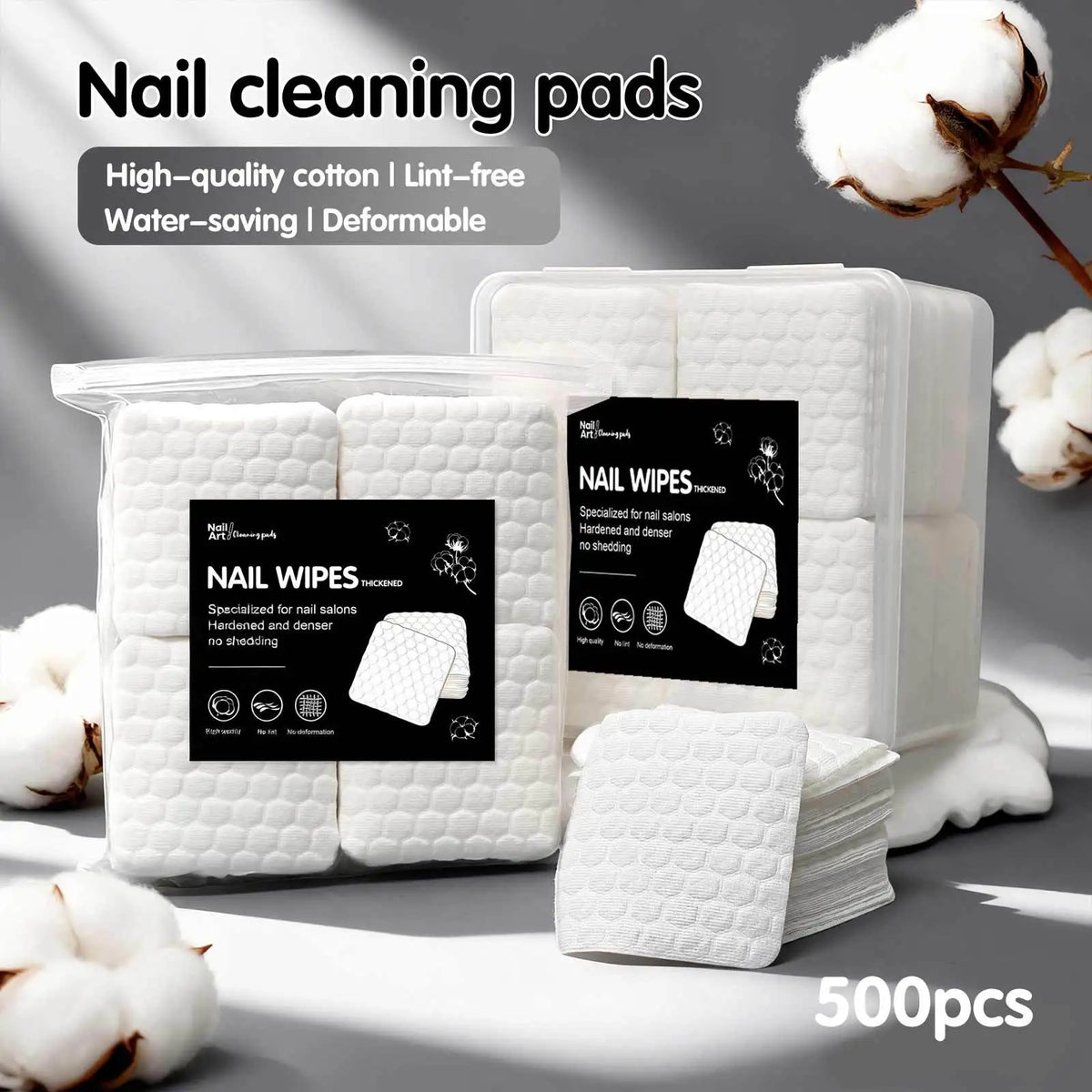 200/500 unids/pack/caja herramientas sólidas y duraderas para uñas Gel de manicura almohadillas quitaesmalte de uñas toallitas sin pelusa envolturas de servilletas