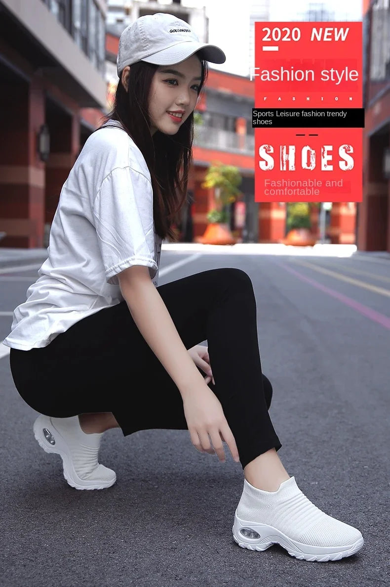 Zapatillas de deporte para mujer, moda de verano, zapatos deportivos informales negros, malla transpirable, ligero, cojín de aire, calzado antideslizante para correr