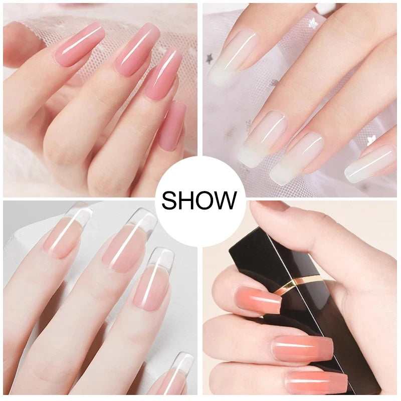 Kit de esmalte de uñas, Kit de uñas acrílico, juego de Gel de uñas de polietileno con lámpara de uñas, extensión de uñas, Gel de brillo, juego de herramientas de manicura de Gel de construcción UV