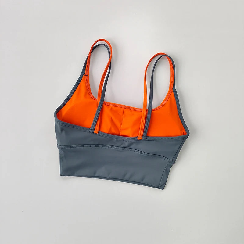Sujetador deportivo para mujer, chaleco de Yoga con doble correa para el pecho, absorbente de golpes, de secado rápido, moldeador, Fitness, verano