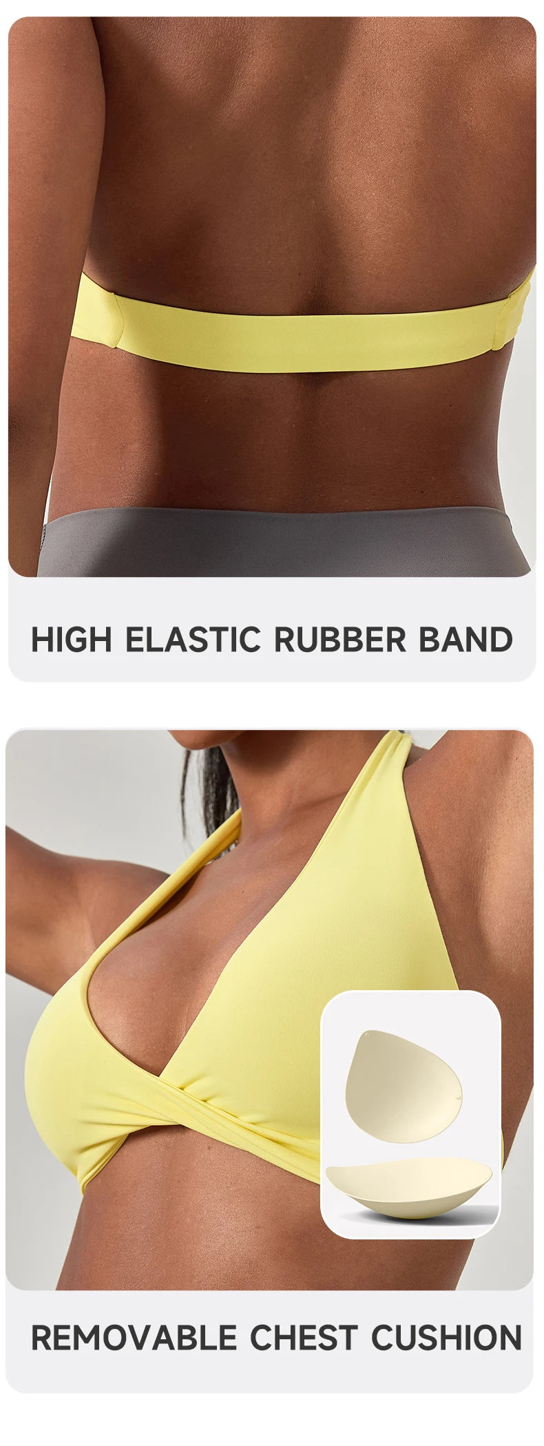 Sujetador deportivo de yoga para mujer, cuello halter con diseño de espalda elegante, sujetador de gimnasio sexy para correr, sujetadores deportivos de fitness