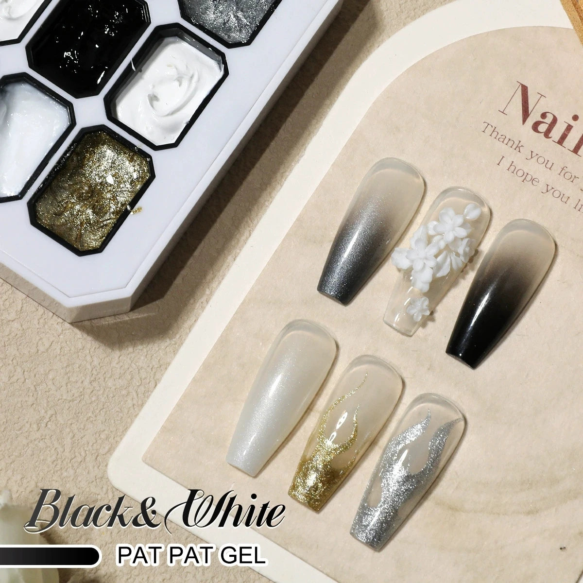 1 unidad de Gel de Uñas Sólido Blanco y Negro, Gel para Patting, Gel de Yeso, Color Sólido Y2K, Brillo Intenso, Larga Duración, para Uso DIY en Casa y Salón