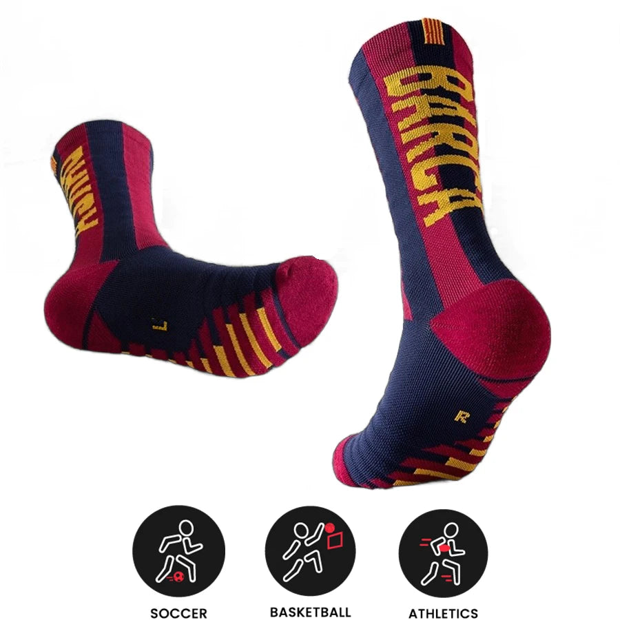 Calcetines de Entrenamiento Antideslizantes para Adultos Star, 1 Par, Transpirables, para Deportes, Fútbol, con Base de Toalla Gruesa para un Uso Cómodo