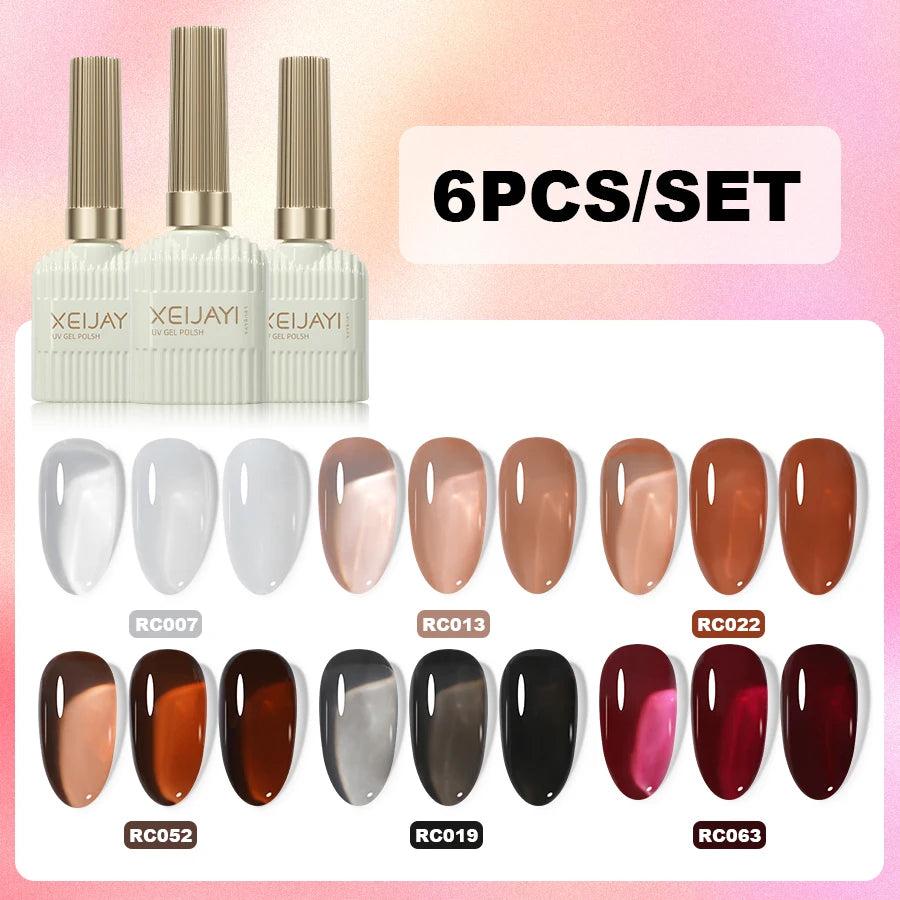 XEIJAYI 6 uds 15Ml juego de esmalte de uñas en gel perfecto para remojar esmalte de uñas en gel o decoración de uñas para el hogar y el salón Diy