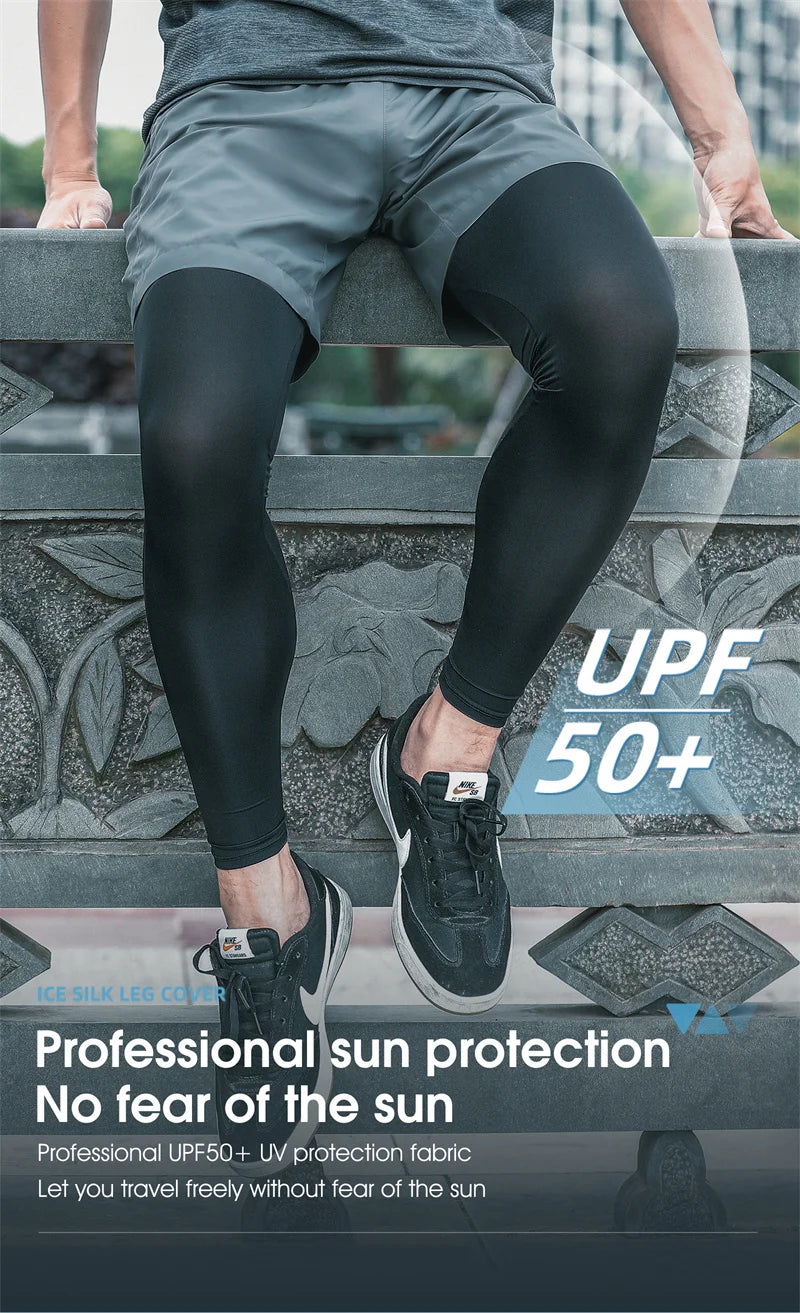WEST BIKING verano correr ciclismo piernas manga hielo seda protección UV compresión antideslizante calentador de piernas equipo deportivo de refrigeración