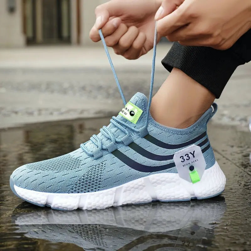 Zapatos deportivos informales para hombre, zapatillas ligeras transpirables, zapatillas de correr negras de malla para exteriores, zapatillas deportivas para correr Tenis para caminar