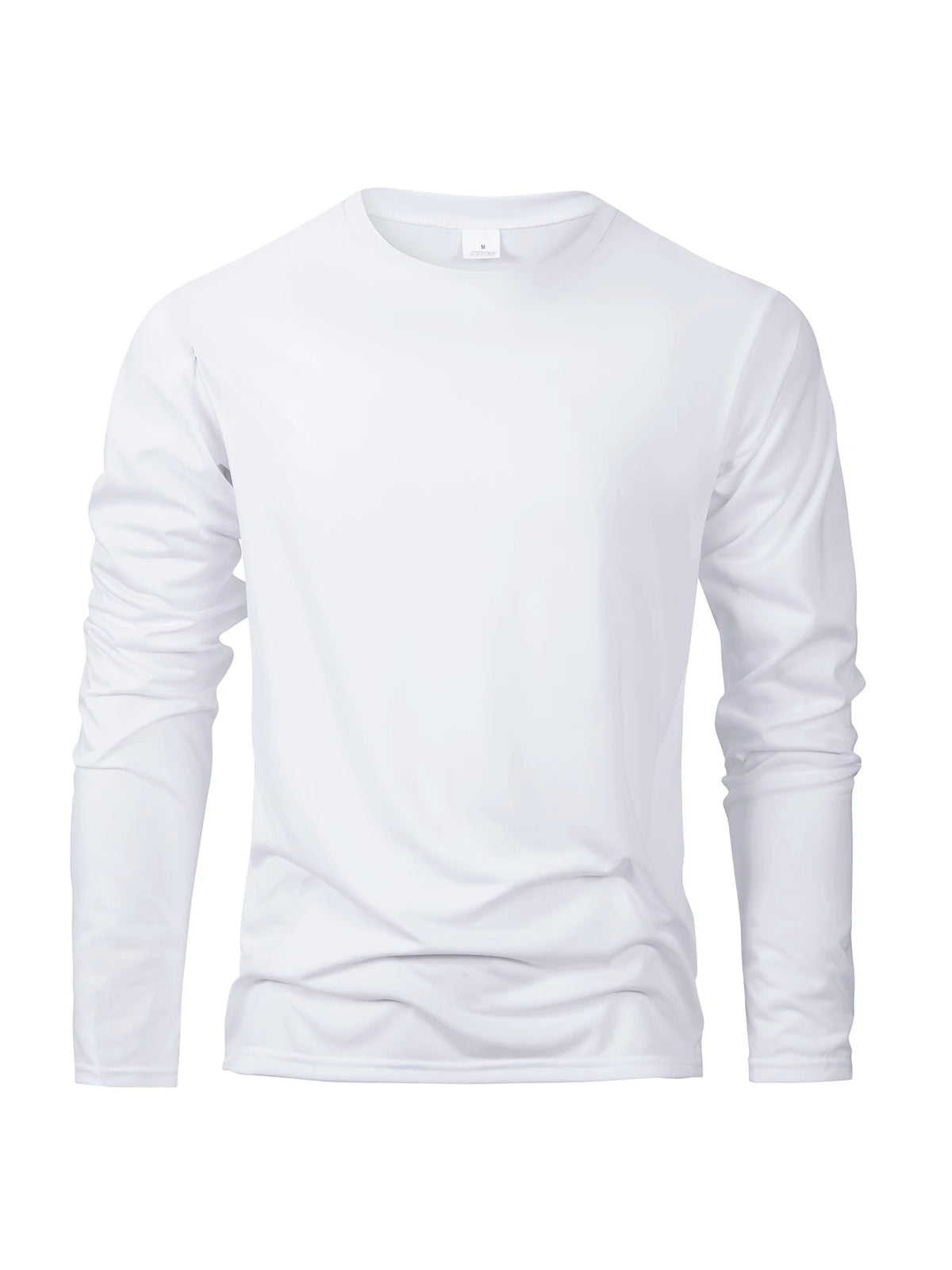 Camisetas de manga larga para hombre, camisetas informales con cuello redondo que absorben la humedad, camisetas deportivas cómodas y versátiles para hombre