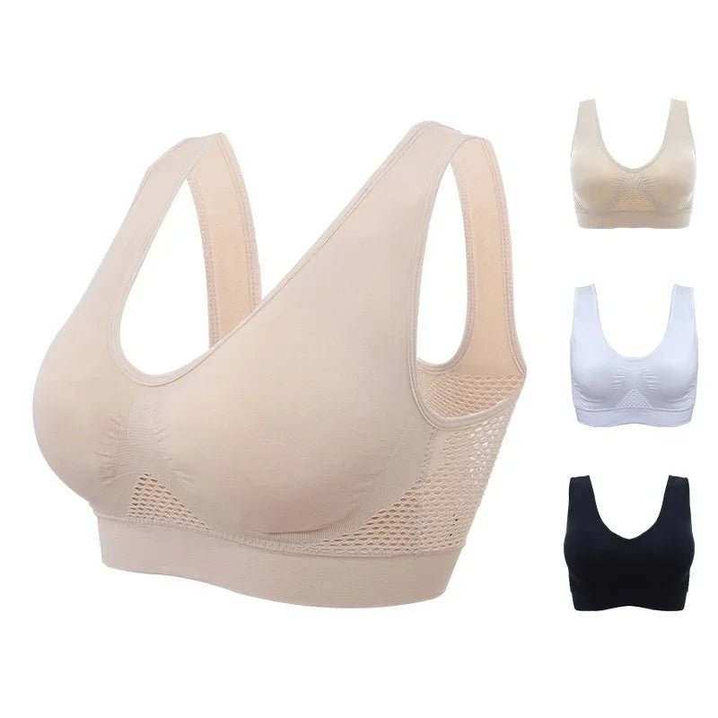 Chaleco deportivo transpirable para mujer, sujetador absorbente para el sudor, almohadilla a prueba de golpes, Top deportivo para pista y campo, gimnasio, correr, Fitness