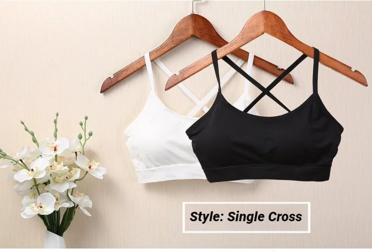 Ropa interior deportiva para mujer, top corto sin costuras para yoga y fitness, con tirantes anchos con letras, cómodo para entrenamiento, ropa deportiva sin aros en la espalda