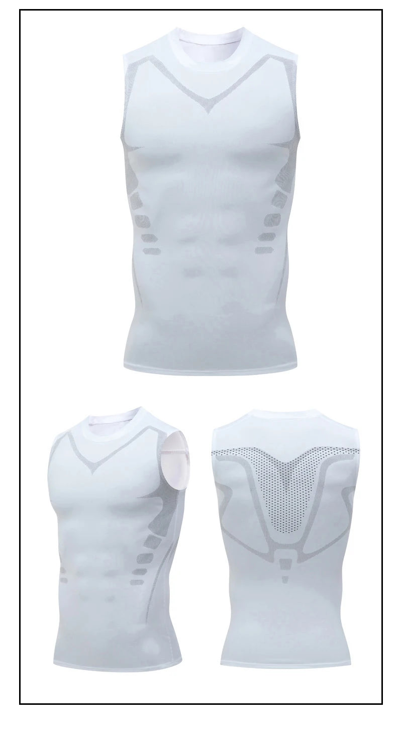Camiseta de Compresión sin Mangas para Hombre, Ropa Deportiva de Secado Rápido con Estampado, Chaleco Deportivo Masculino para Fitness, Culturismo y Entrenamiento Muscular
