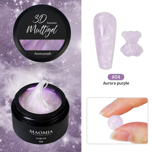 Maomia-esmalte de Gel tallado para uñas, extensión de manos antiadherente, multigel 3D, modelado 5D, moldeador estereoscópico sólido