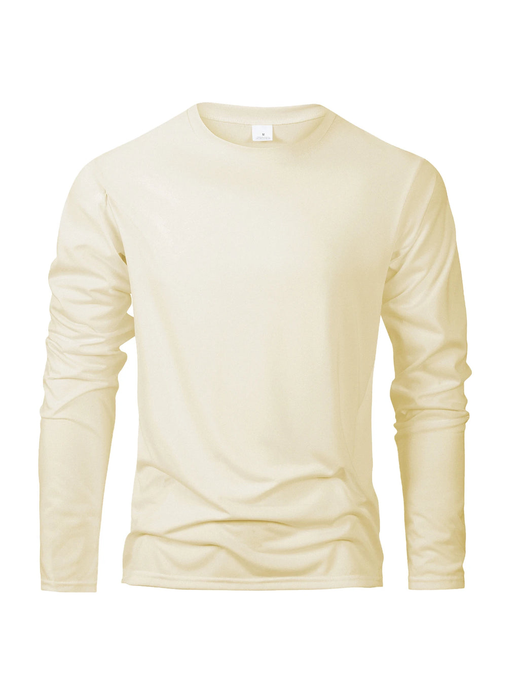 Camisetas de manga larga para hombre, camisetas informales con cuello redondo que absorben la humedad, camisetas deportivas cómodas y versátiles para hombre