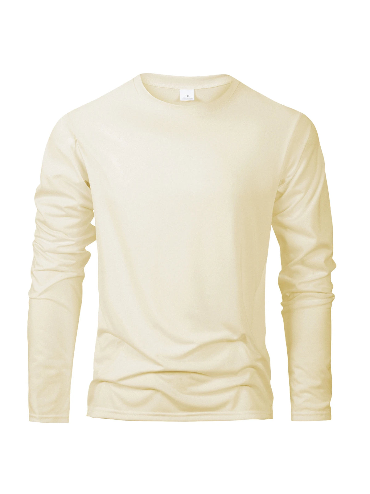 Camisetas de manga larga para hombre, camisetas informales con cuello redondo que absorben la humedad, camisetas deportivas cómodas y versátiles para hombre
