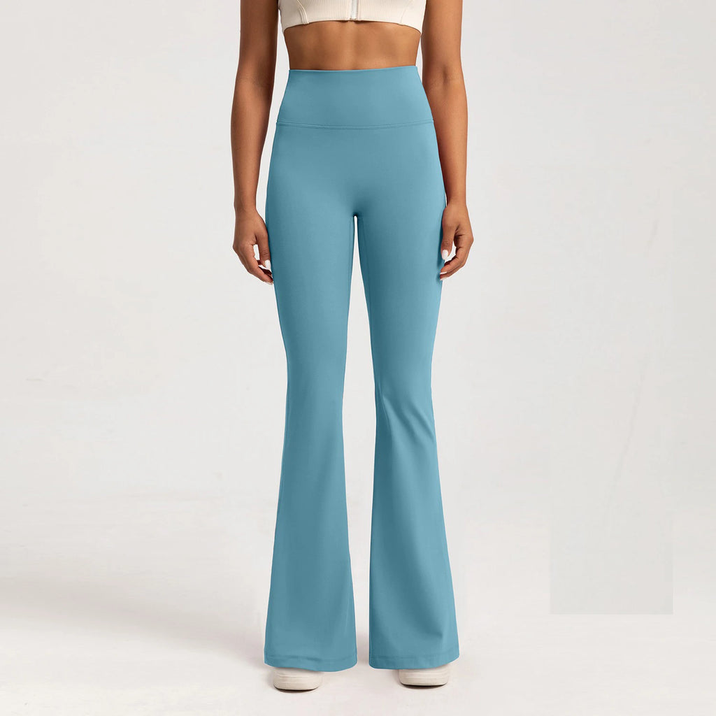 Mallas de Yoga de gama alta, pantalones de Yoga ajustados, pantalones de pierna ancha de cintura alta, pantalones transpirables para gimnasio, mallas deportivas informales con campana para mujer