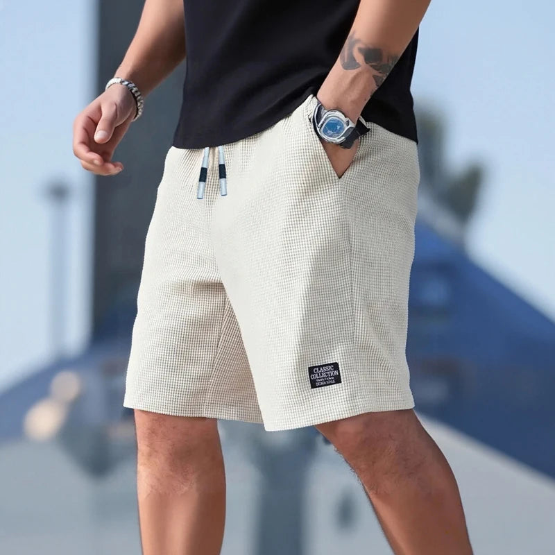 Pantalones cortos para hombre, pantalones casuales para hombre, pantalones cortos de playa para hombre, pantalones cortos deportivos para hombre, nueva tela texturizada de moda, pantalones transpirables, adecuados para