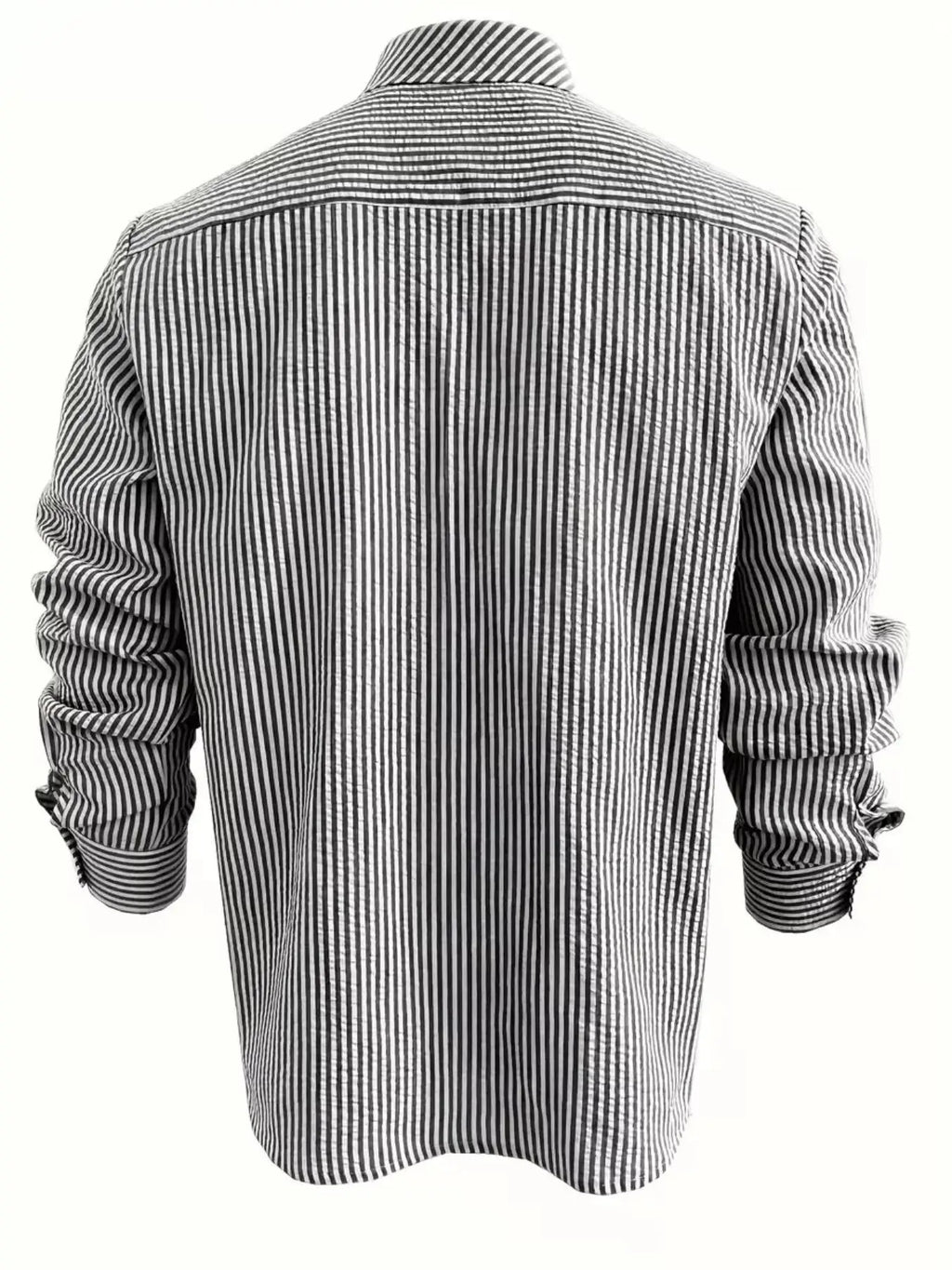 Camisa de Manga Larga a Rayas para Hombre, Corte Holgado, Elegante, Cómoda, Informal, para Todas las Temporadas, Ideal para Actividades al Aire Libre