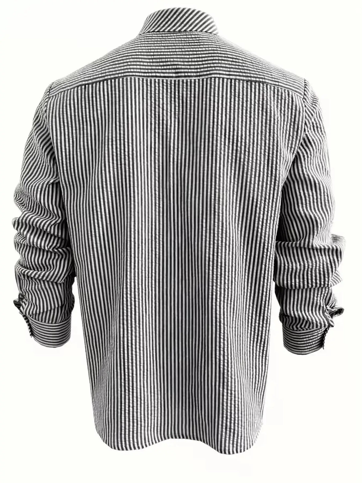 Camisa de Manga Larga a Rayas para Hombre, Corte Holgado, Elegante, Cómoda, Informal, para Todas las Temporadas, Ideal para Actividades al Aire Libre