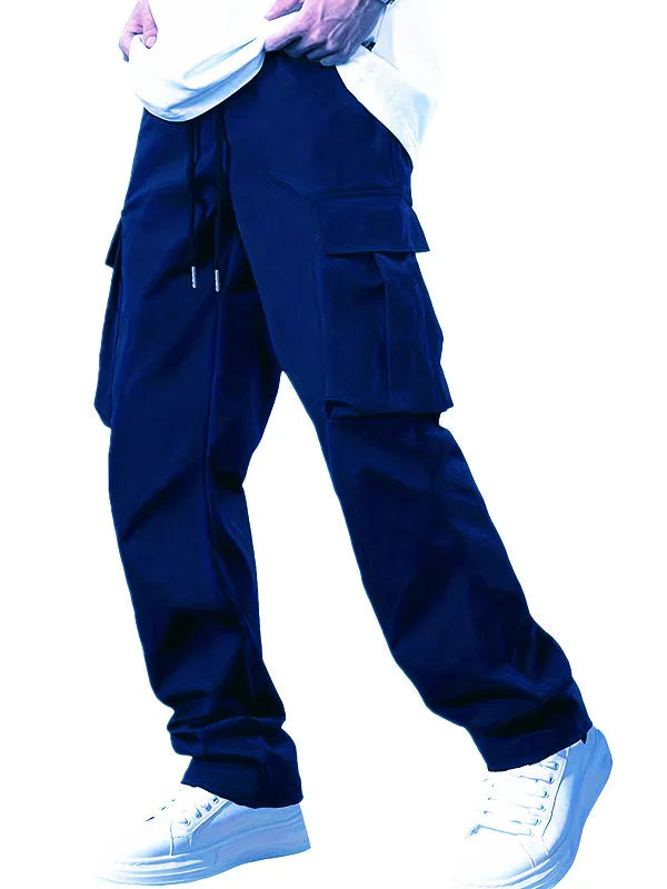 2025nuevos pantalones de trabajo para hombres, pantalones casuales rectos sueltos para hombres europeos y americanos, pantalones de bolsillo para ropa de trabajo para hombres
