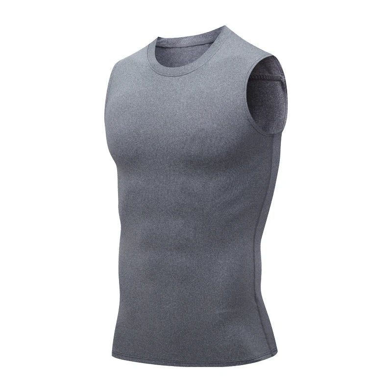 Camiseta de Compresión sin Mangas para Hombre, Ropa Deportiva de Secado Rápido con Estampado, Chaleco Deportivo Masculino para Fitness, Culturismo y Entrenamiento Muscular