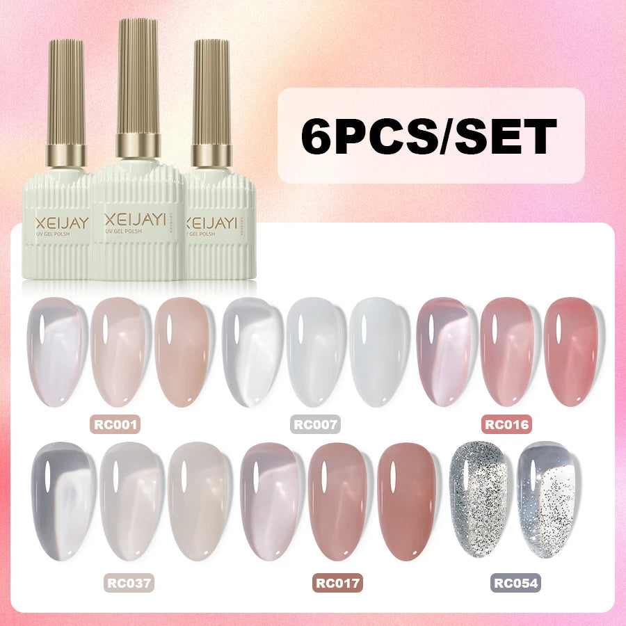 XEIJAYI 6 uds 15Ml juego de esmalte de uñas en gel perfecto para remojar esmalte de uñas en gel o decoración de uñas para el hogar y el salón Diy