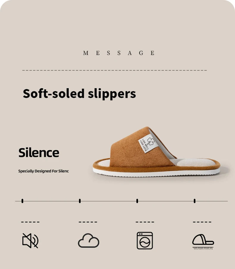 Zapatillas para hombre, zapatillas de casa de interior de suela blanda antideslizantes para primavera y verano, zapatillas cómodas de lino para todas las estaciones