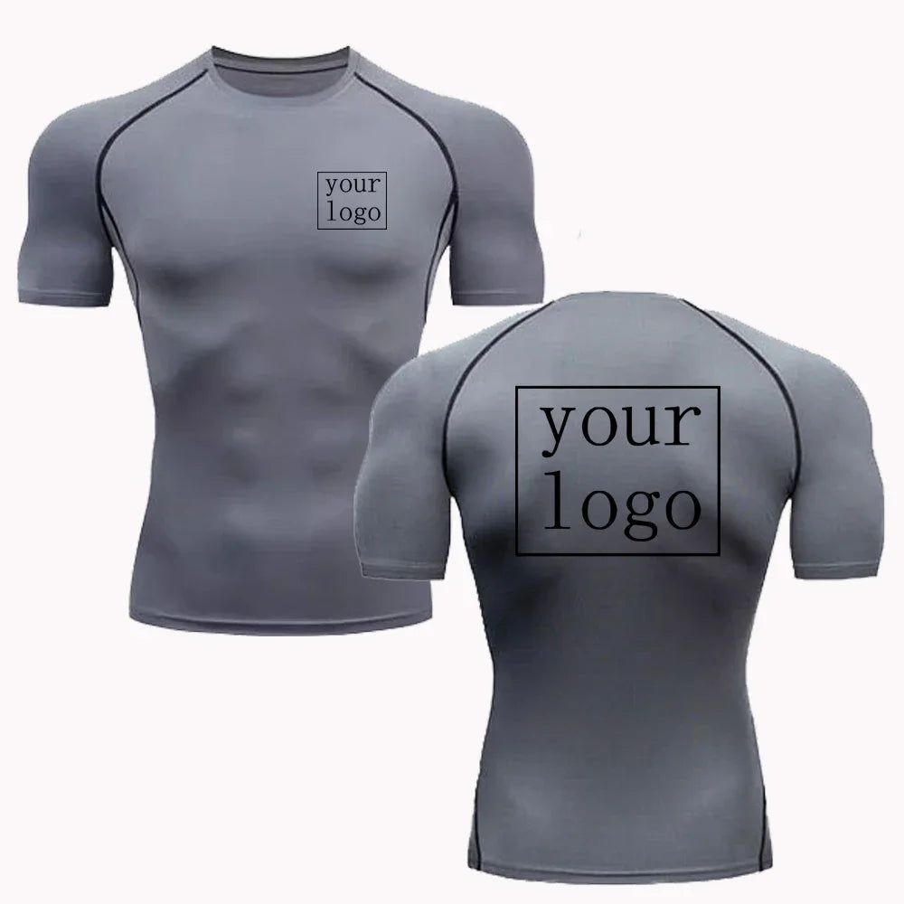 Nueva camiseta de compresión personalizada con logotipo de tu diseño, camisetas con estampado de diseño Original para hombres y mujeres, camiseta de secado rápido para correr, entrenamiento, gimnasio