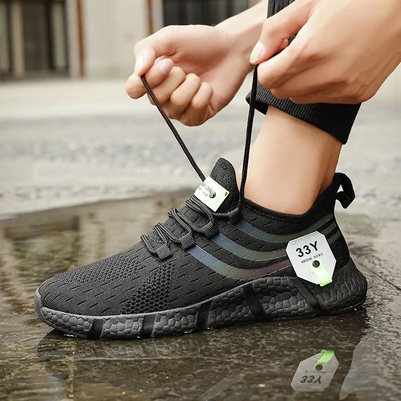 Zapatos deportivos informales para hombre, zapatillas ligeras transpirables, zapatillas de correr negras de malla para exteriores, zapatillas deportivas para correr Tenis para caminar