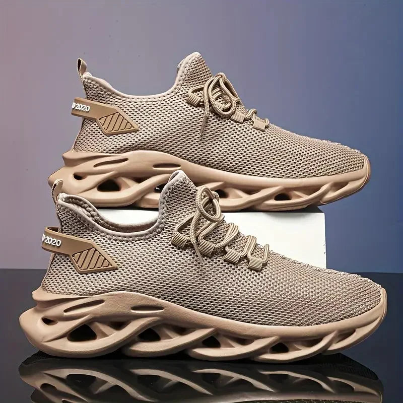 Zapatillas deportivas para hombre, zapatillas deportivas negras para correr, zapatillas informales, color marrón, malla transpirable para exteriores, tenis negros ligeros con absorción de impacto para mujer