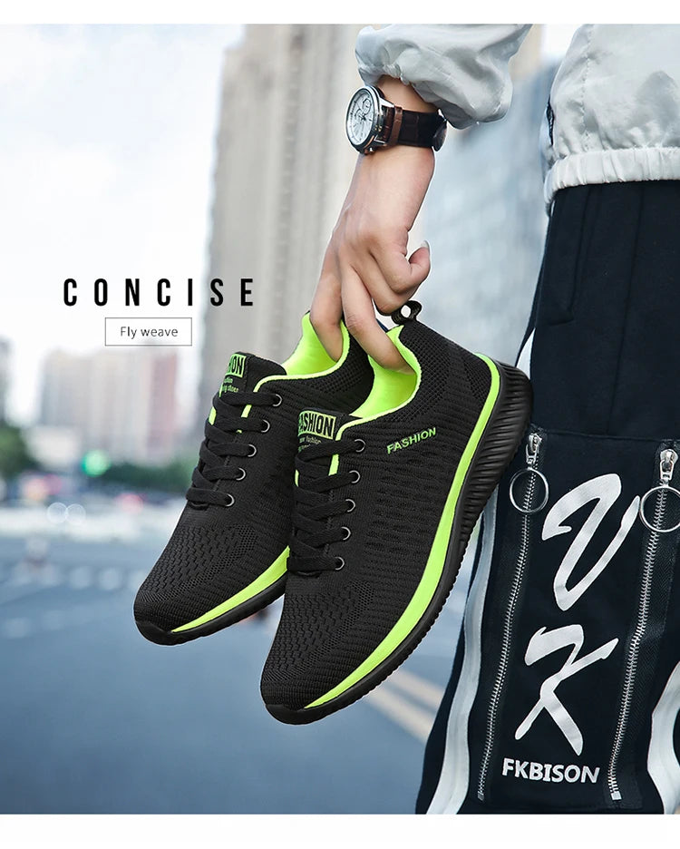Zapatos de punto para correr para hombre, zapatillas de deporte informales a la moda para hombre, zapatillas deportivas transpirables atléticas para gimnasio, zapatillas ligeras para correr