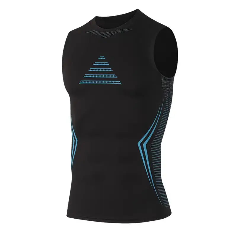 Camiseta de Compresión sin Mangas para Hombre, Ropa Deportiva de Secado Rápido con Estampado, Chaleco Deportivo Masculino para Fitness, Culturismo y Entrenamiento Muscular