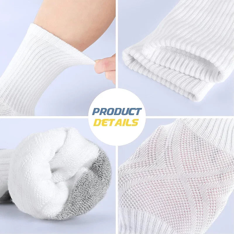 5 pares de calcetines deportivos para hombre, calcetines deportivos para correr hasta la pantorrilla, calcetines transpirables acolchados para exteriores para hombres y mujeres