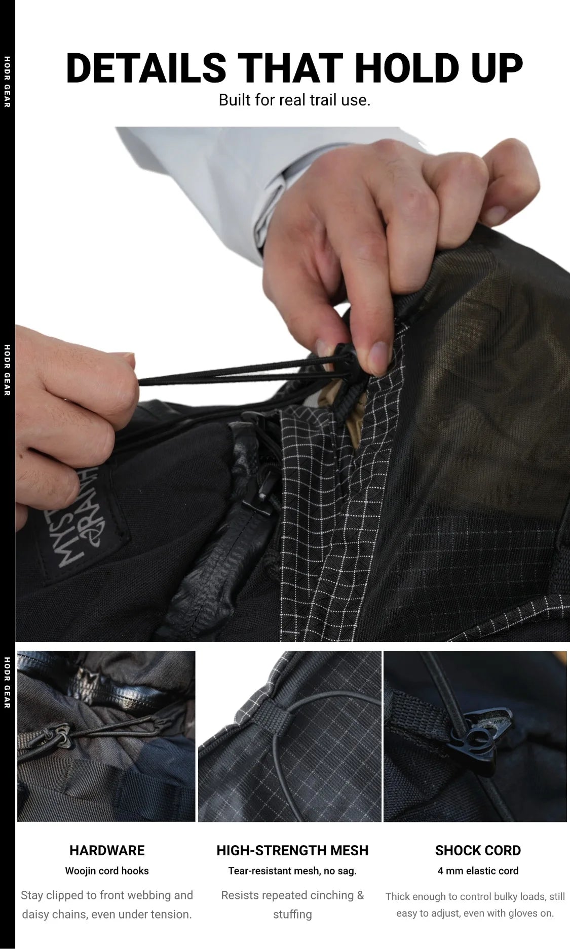 [HODRGEAR] Mochila Modular Kangaroo Pouch Expandible 6L Ultraligera 58g Gridstop para Senderismo y Trekking UL Gear Beaver Tail