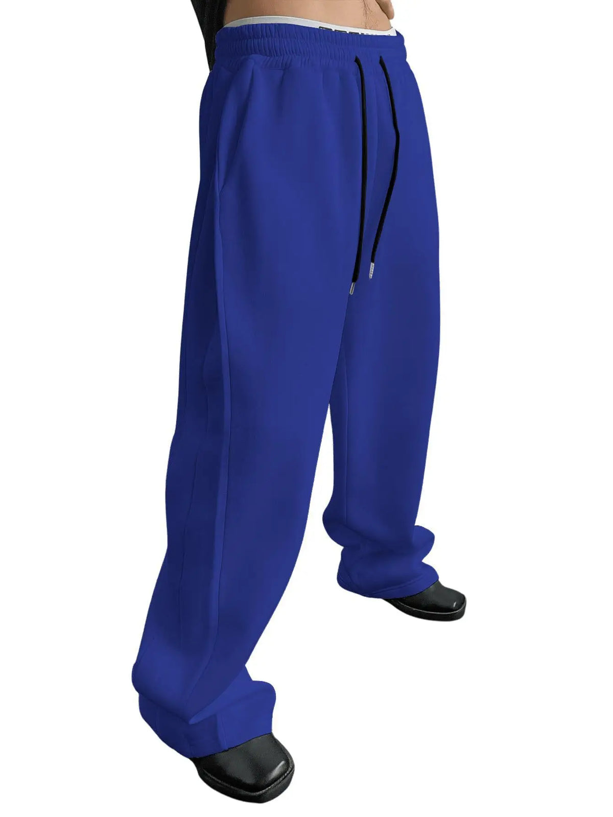 Pantalones de chándal para hombre, Joggers de ajuste recto para deportes y ropa de calle, pantalón informal holgado de gran tamaño con cordón, pantalón largo con múltiples bolsillos para hombre