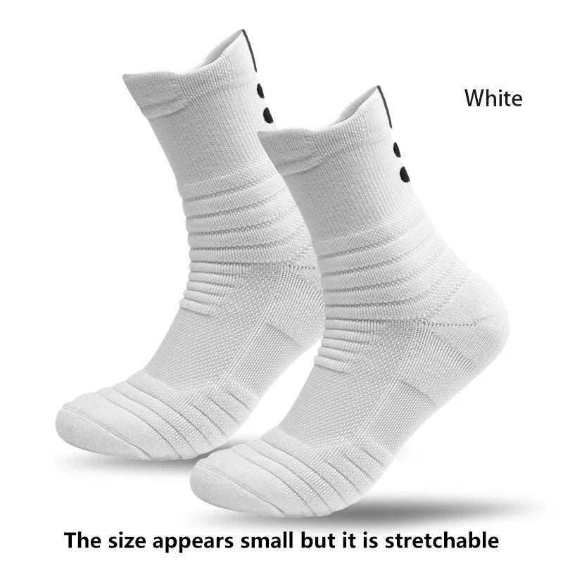 Calcetines deportivos de tubo medio para hombre, bádminton para correr, calcetines para exteriores, calcetines de lana, calcetines de baloncesto antideslizantes y absorbentes del sudor