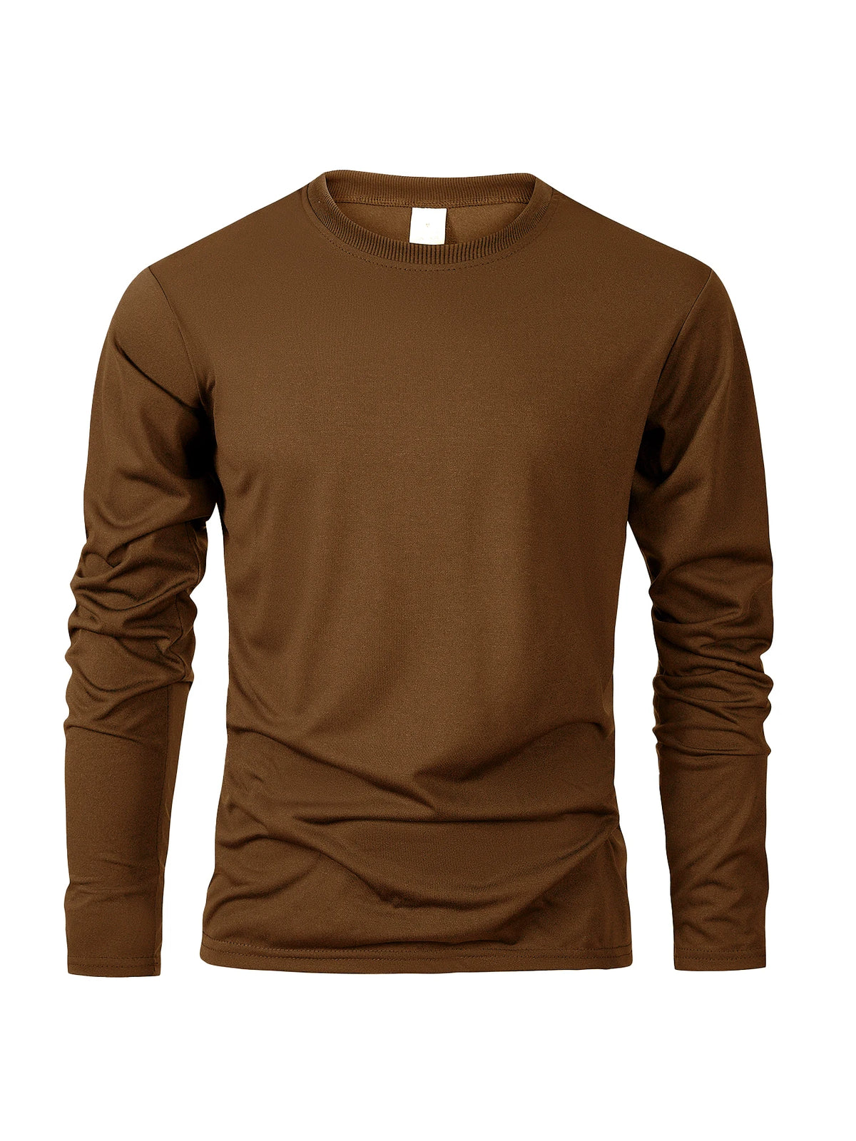 Camisetas de manga larga para hombre, camisetas informales con cuello redondo que absorben la humedad, camisetas deportivas cómodas y versátiles para hombre