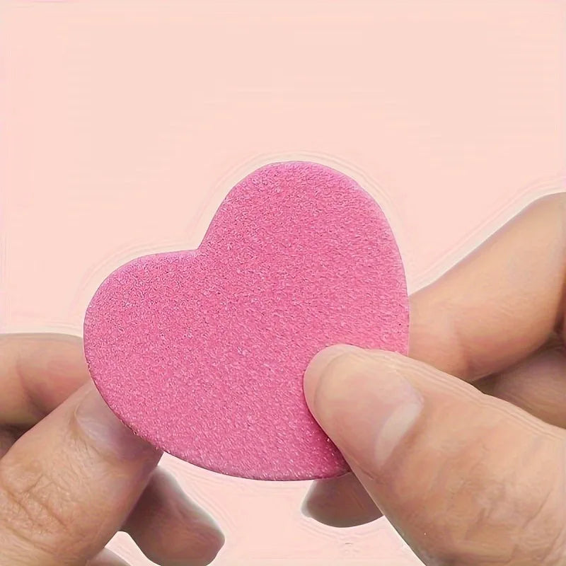 Set de 12 Piezas para el Cuidado de las Uñas con Brillo Rosa - Pulidor en Forma de Corazón, Varilla de Cristal y Lima de Doble Cara para Arte de Uñas y Pedicura