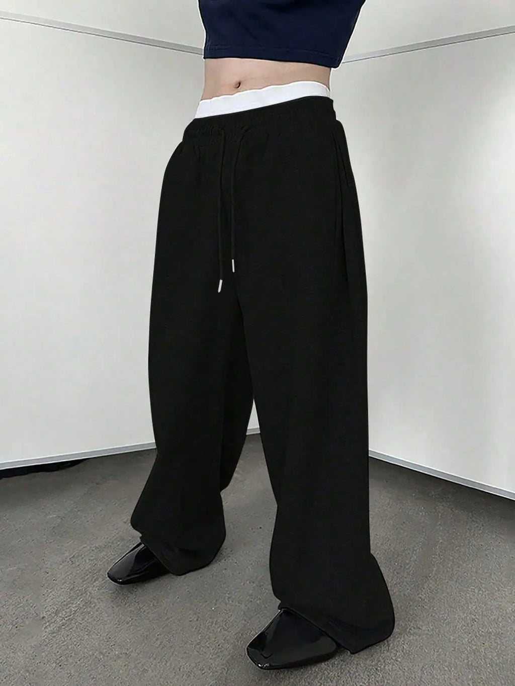 Pantalones de chándal para hombre, Joggers de ajuste recto para deportes y ropa de calle, pantalón informal holgado de gran tamaño con cordón, pantalón largo con múltiples bolsillos para hombre