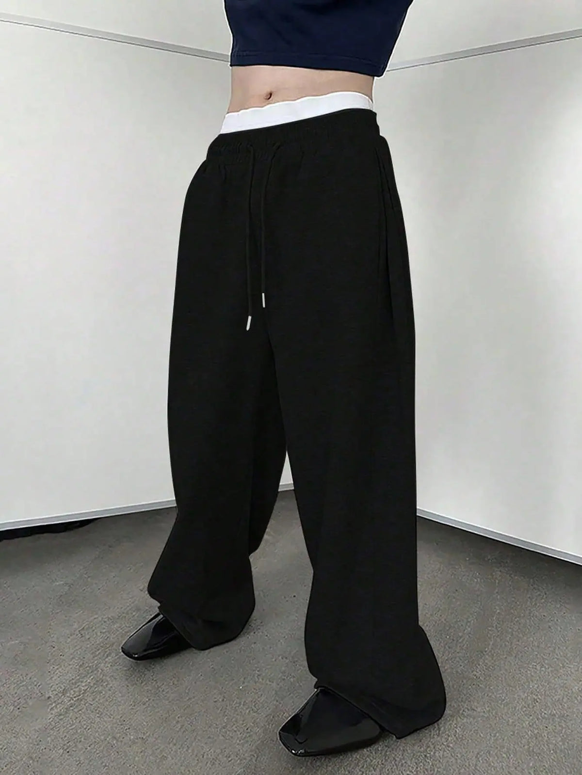 Pantalones de chándal para hombre, Joggers de ajuste recto para deportes y ropa de calle, pantalón informal holgado de gran tamaño con cordón, pantalón largo con múltiples bolsillos para hombre