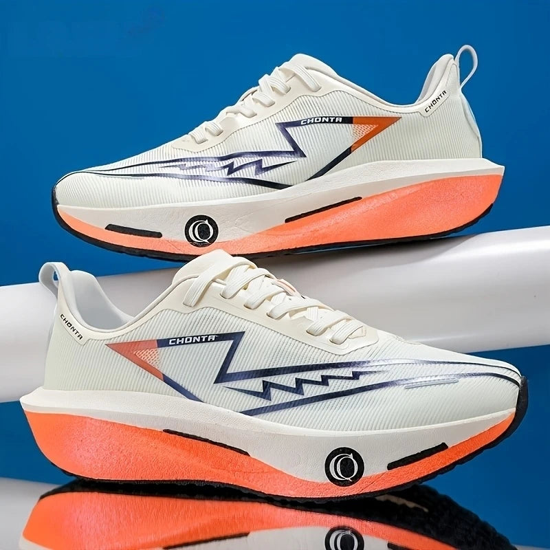 Zapatos deportivos informales y cómodos para hombre, a la moda, con parte superior de tela transpirable, antideslizantes, resistentes al desgaste, suela que absorbe los golpes, zapatos informales con cordones y punta r