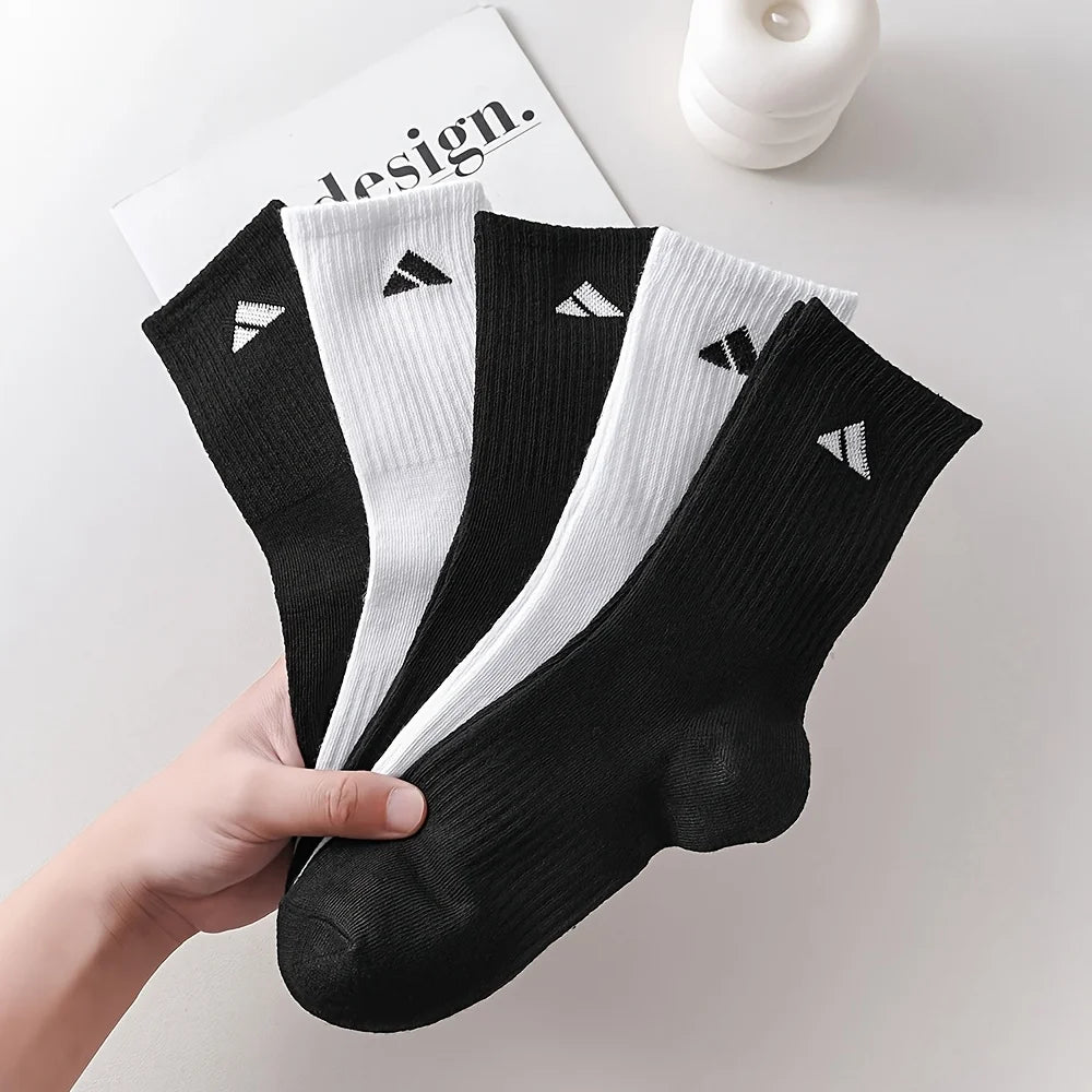 Calcetines deportivos para hombre 20 piezas/10 pares, calcetines deportivos transpirables blancos y negros, calcetines cómodos acolchados para correr, gimnasio y uso diario
