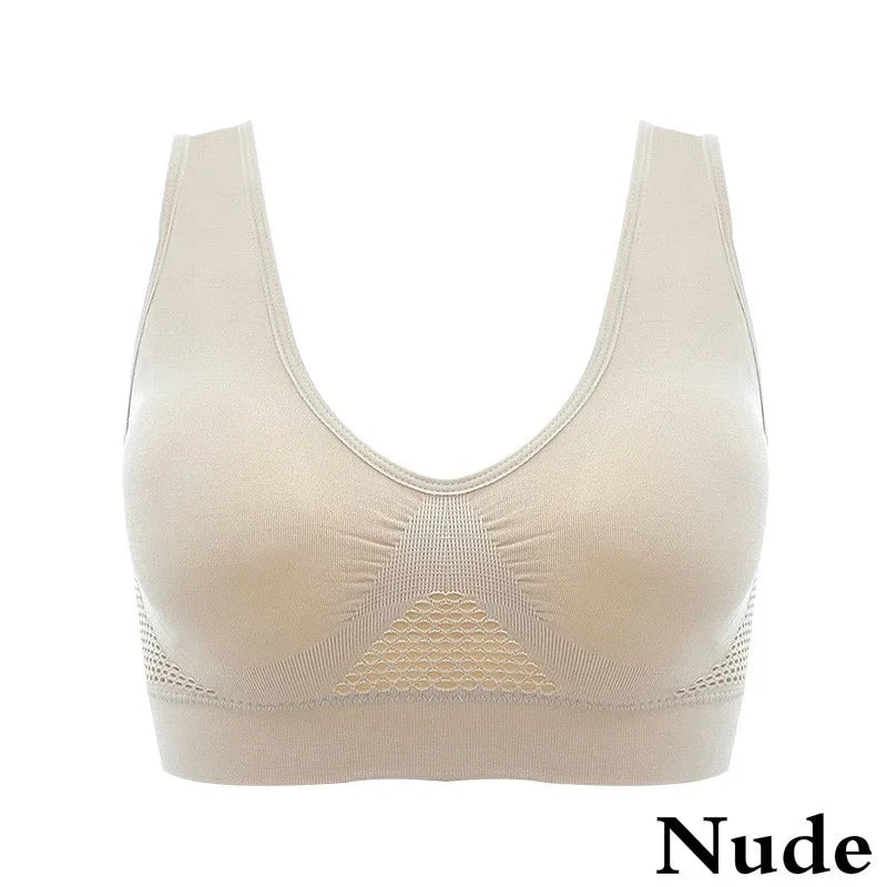 Chaleco deportivo transpirable para mujer, sujetador absorbente para el sudor, almohadilla a prueba de golpes, Top deportivo para pista y campo, gimnasio, correr, Fitness
