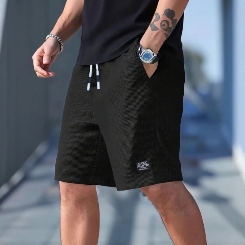 Pantalones cortos para hombre, pantalones casuales para hombre, pantalones cortos de playa para hombre, pantalones cortos deportivos para hombre, nueva tela texturizada de moda, pantalones transpirables, adecuados para