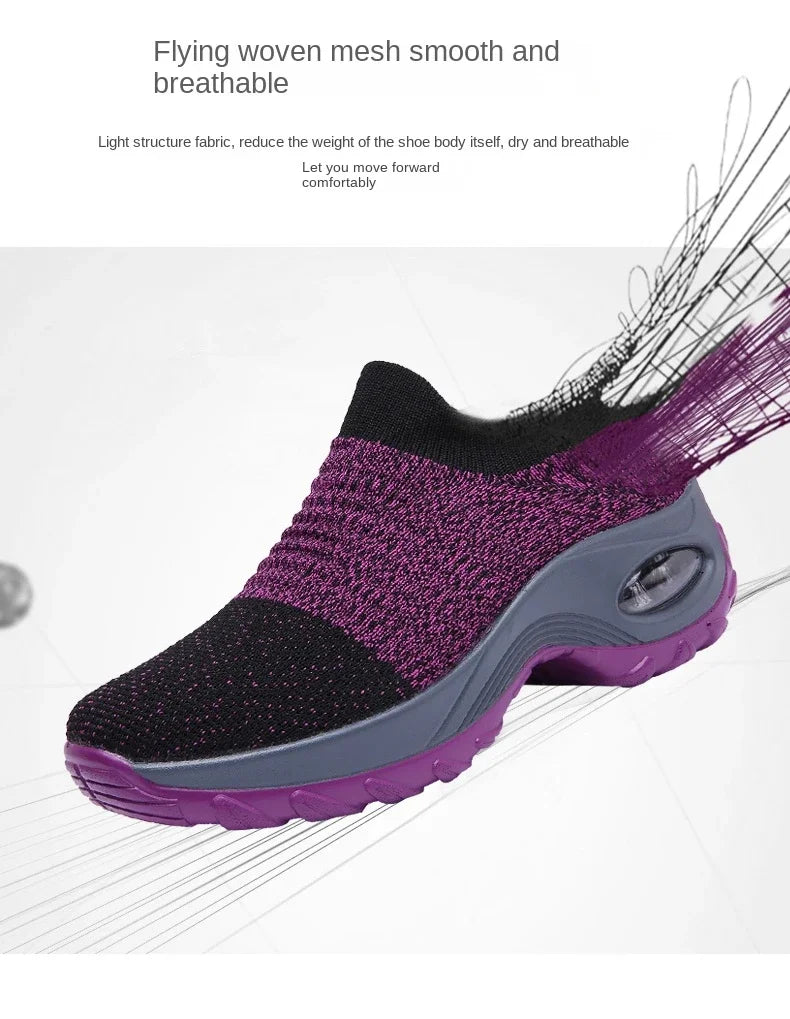 Zapatillas de deporte para mujer, moda de verano, zapatos deportivos informales negros, malla transpirable, ligero, cojín de aire, calzado antideslizante para correr