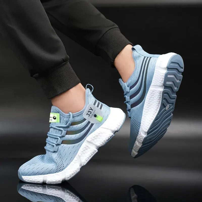 Zapatos deportivos informales para hombre, zapatillas ligeras transpirables, zapatillas de correr negras de malla para exteriores, zapatillas deportivas para correr Tenis para caminar