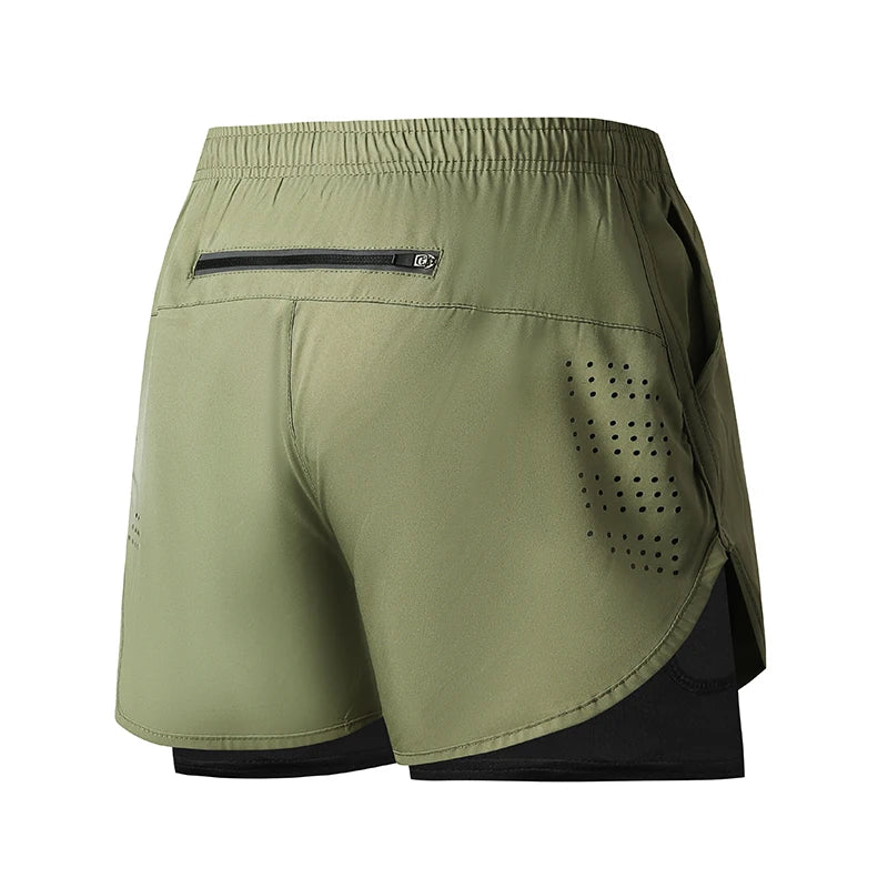 Pantalones cortos para correr para hombre, pantalones cortos negros de doble capa para Fitness de secado rápido, nuevos pantalones cortos deportivos para entrenamiento y culturismo