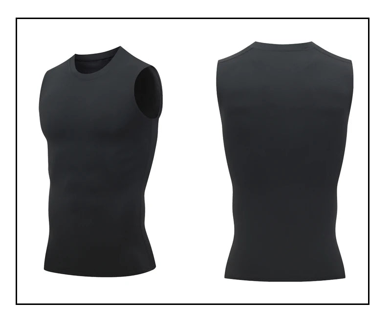 Camiseta de Compresión sin Mangas para Hombre, Ropa Deportiva de Secado Rápido con Estampado, Chaleco Deportivo Masculino para Fitness, Culturismo y Entrenamiento Muscular