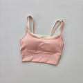 Sujetador deportivo para mujer, chaleco de Yoga con doble correa para el pecho, absorbente de golpes, de secado rápido, moldeador, Fitness, verano