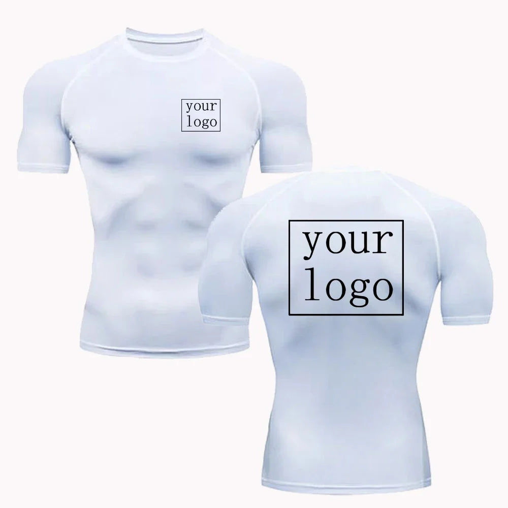 Nueva camiseta de compresión personalizada con logotipo de tu diseño, camisetas con estampado de diseño Original para hombres y mujeres, camiseta de secado rápido para correr, entrenamiento, gimnasio